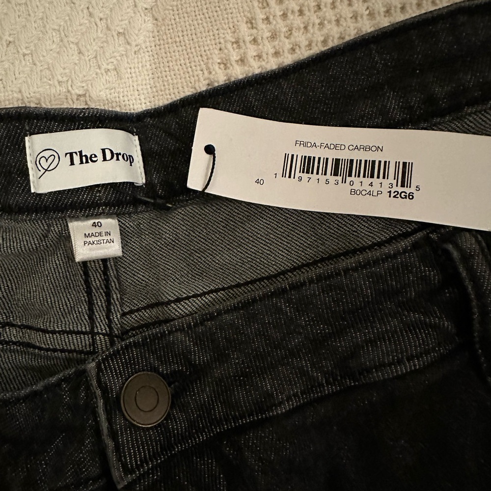 The Drop Women's Sz 40 Frida Relaxed Fit Faded Black Baggy Wide-Leg Jeans Comfy - Picture 7 of 10